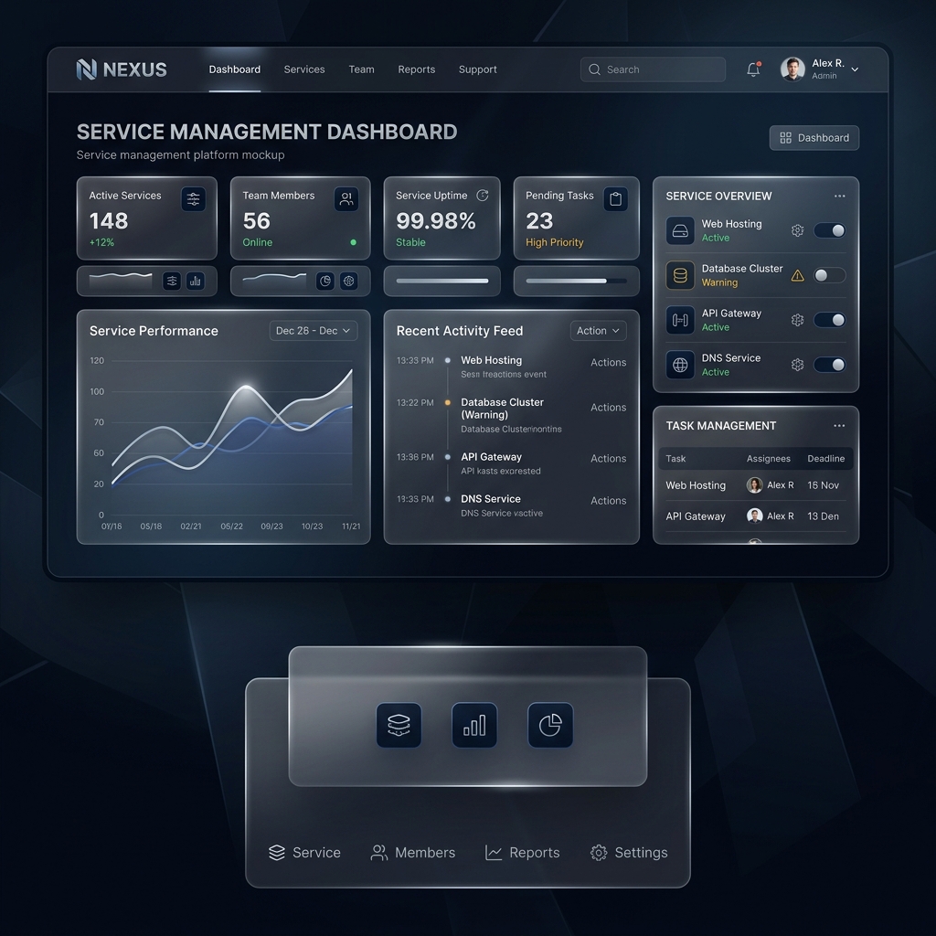 Prozone Services Dashboard Mockup